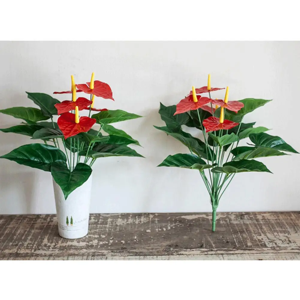 Искусственные цветы антуриум бонсай украшения DIY балконные цветочные горшки для