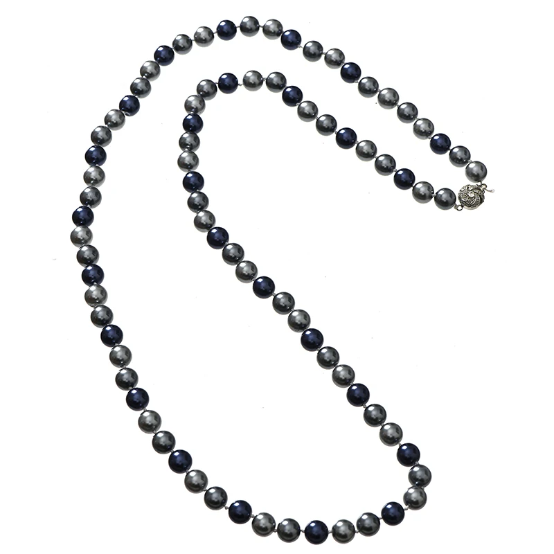 Жемчужное ожерелье с узелком плетеная цепочка для свитера разноцветное из