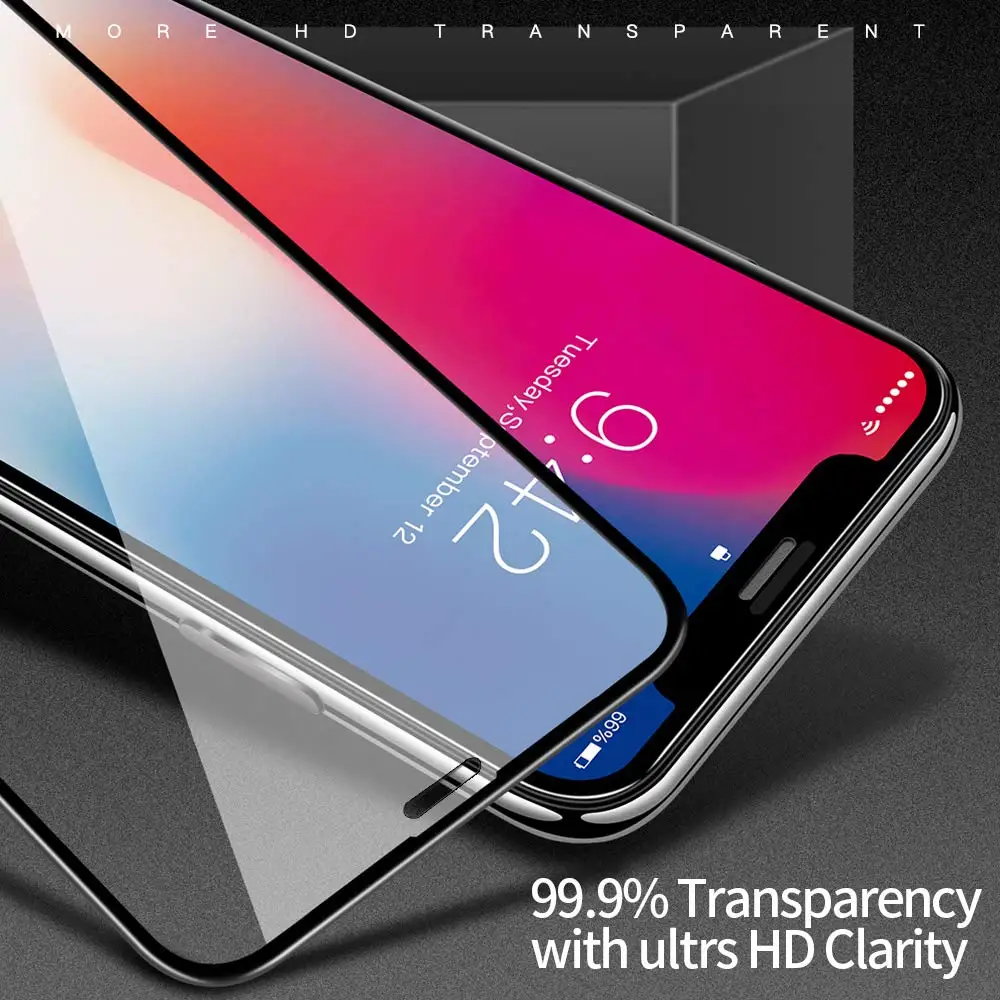 Закаленное защитное стекло 3D 9H для iPhone 11 Pro 12 Mini 12Pro XR X XS Max 8 Plus 7 6 6S|Защитные стёкла