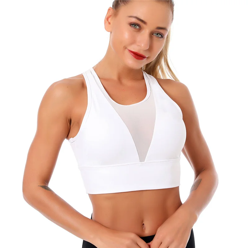 Сексуальный сетчатый бюстгальтер для йоги тренировочный жилет женский