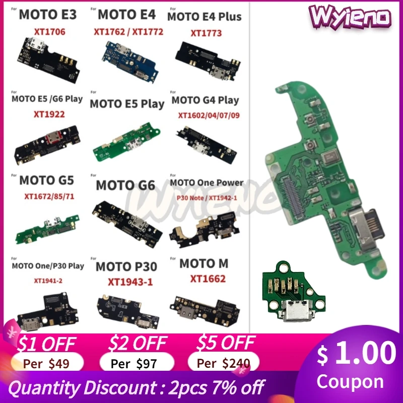 Гибкий кабель Wyieno для Motorola Moto M G3 G4 G5 G6 G8 E3 E4 E5 P30 Play One Power Plus Note USB док-станция зарядки