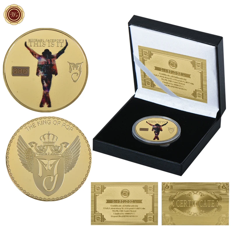 Золотые коллекционные монеты WR Майкл Джексон подарки на день рождения
