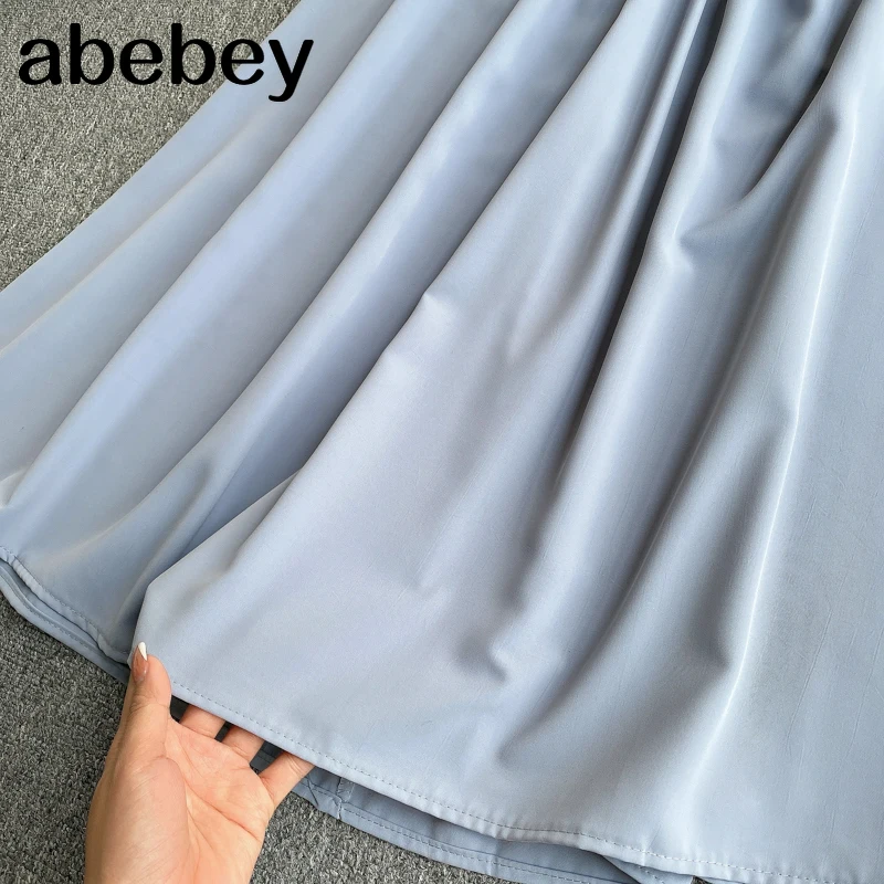 

Women Elegant French Dress Retro Square Collar Puff Sleeve Solid Dress Summer Fashion Streetwear Split Midi Dress