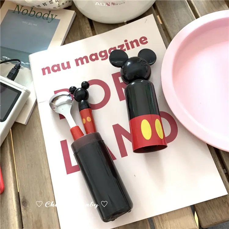 Korea Ins Cartoon Cute Shape Fork Spoon Tableware Set Student Portable Dinner Forks and | Дом и сад