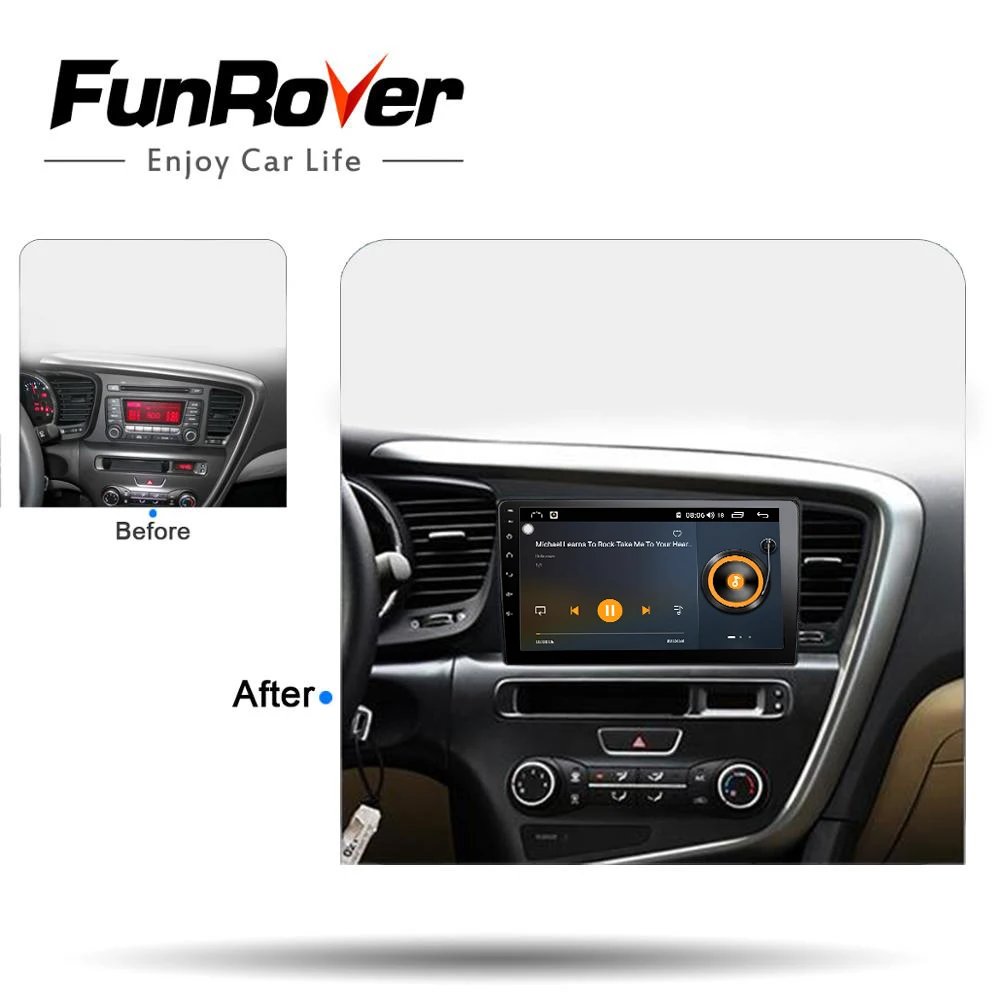 Funrover Автомобильный dvd Радио мультимедийный плеер Восьмиядерный android 9 0 для Kia K5