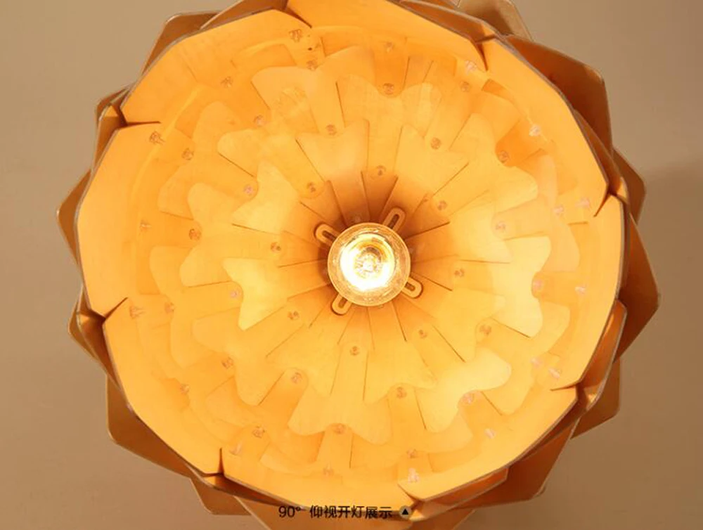 

Loft Wood Creative Simple Pendant light Modern Fashion Lamps For Dining Room Restaurant Bedroom Living Room Shape LED