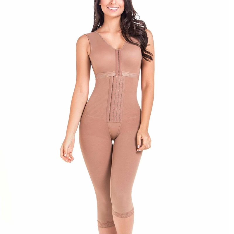 Postpartum Full Body Shaper Removable Bra With Snap Closure Shapewear Post Liposuction Fajas Colombianas