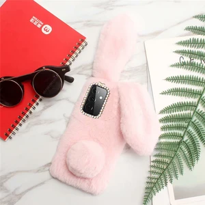 For Samsung Galaxy A52 A72 A32 A42 5G Phone Case Women fashion Fluffy Warm Rabbit silicone cover On for Galaxy A12 A02S S21 S20