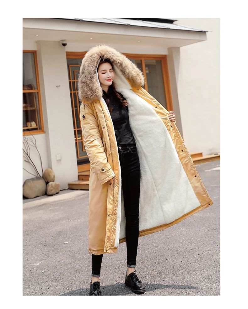 30 градусов зимняя одежда X-long parkas зимняя куртка женская меховая куртка с капюшоном Женское пальто с подкладкой из пуха Толстая зимняя куртка женская одежда