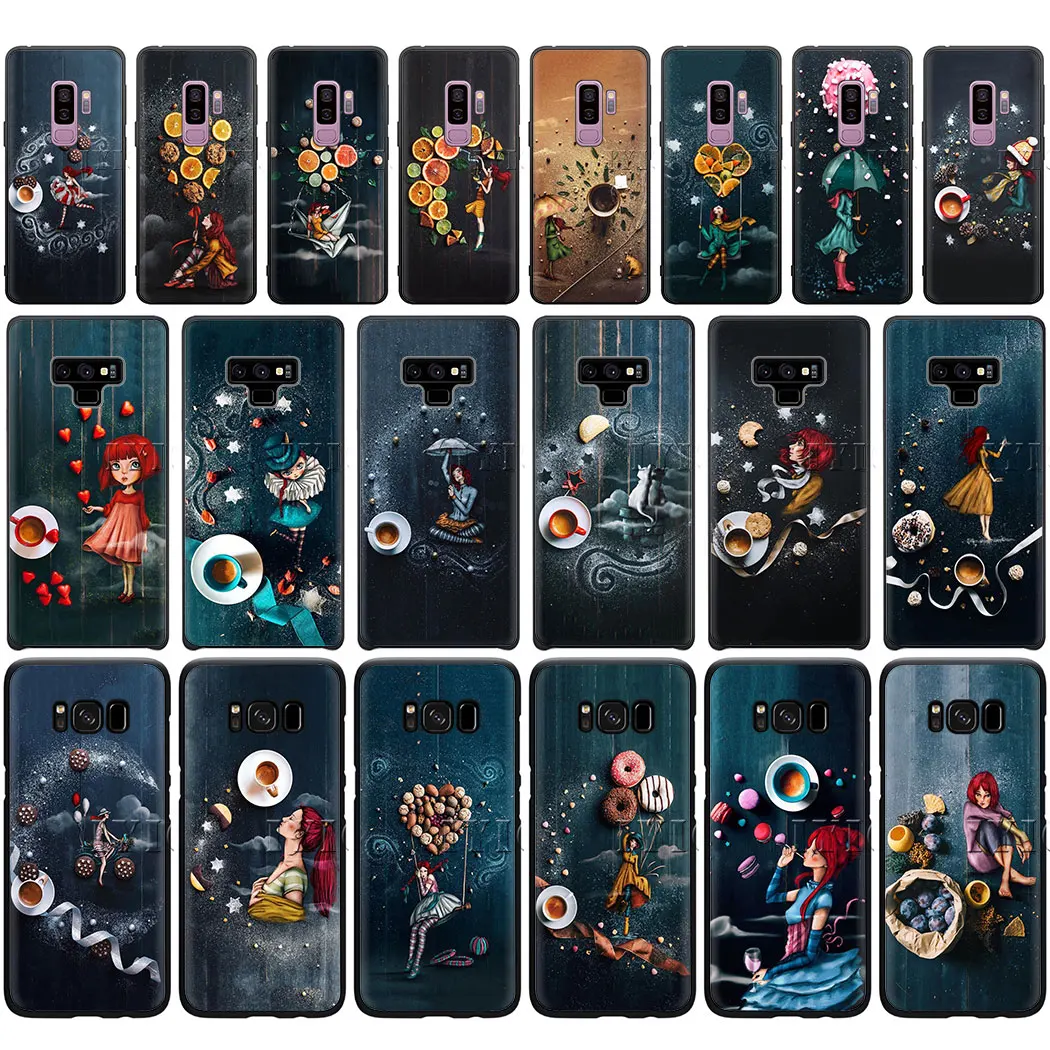Десертные кофейные иллюстрации арт Мягкий силиконовый чехол для телефона samsung A6