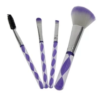 4pcs purple hair and handle good quality pro cheap travel face cosmetic makeup make up brush set kit