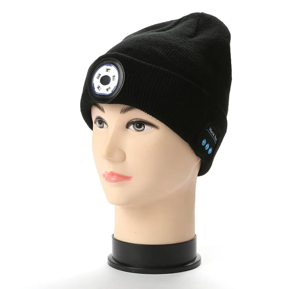 Шапка-бини шапка с Bluetooth 5 0 светодиодный Беспроводной стерео гарнитура