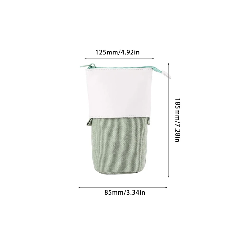 

Fresh Pencil Telescopic Holder Stationery Case PU Stand-Up Transformer Bag Multifunctional Pop-Up Stationery Makeup Bag 4 Colors