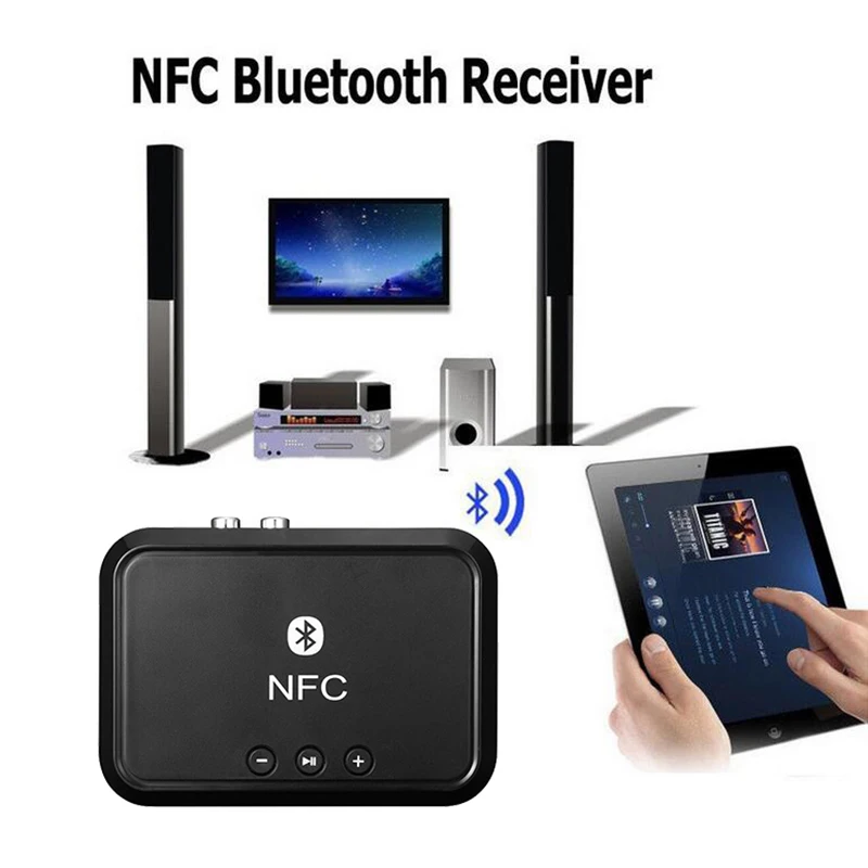 Портативный Nfc Bluetooth стерео аудио приемник адаптер с поддержкой 3 5 мм/RCA выход