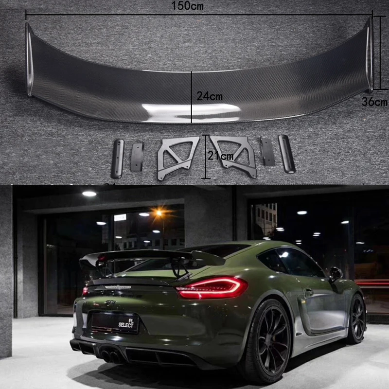 Реальные углеродного волокна заднего крыла багажник спойлер для Porsche 718 987 997 998 981