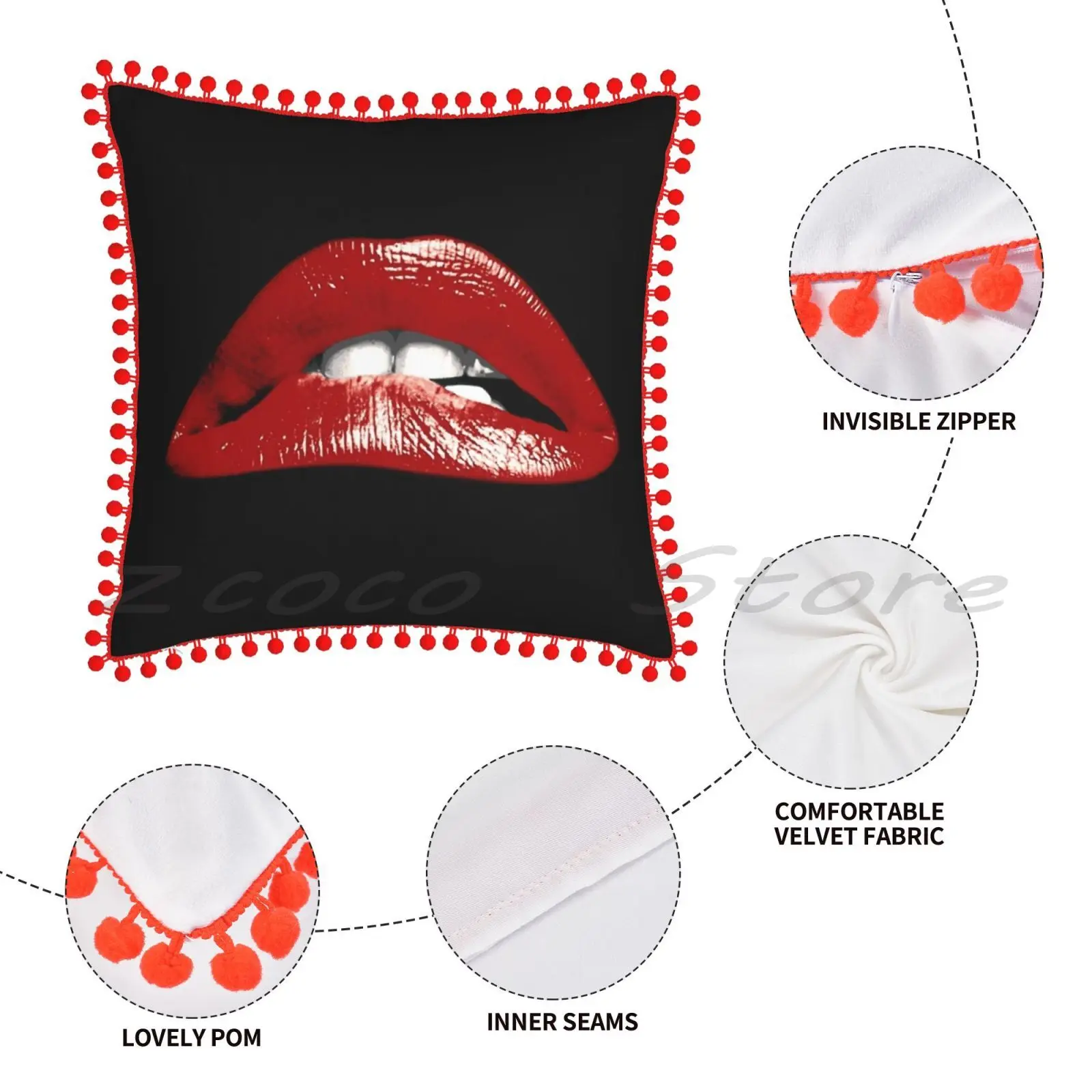 Наволочка в виде губ наволочка с надписью хлопковая льняная плюшевым помпоном