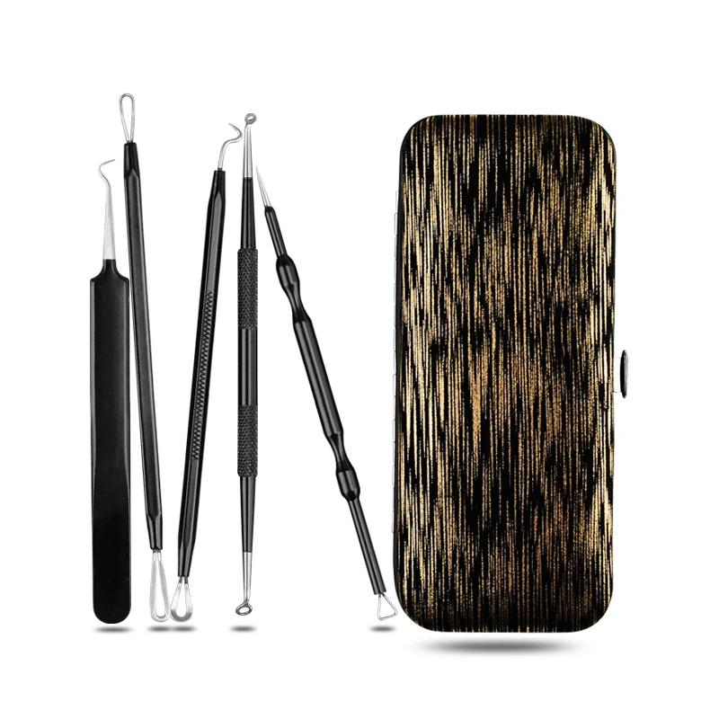 5 шт./компл. набор инструментов для ухода за кожей лица с иглой от прыщей