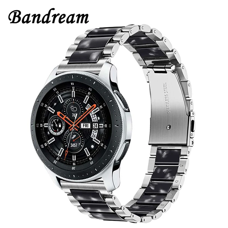 Ремешок из нержавеющей стали и смолы для Samsung Galaxy Watch 46 мм Gear S3 2 Neo Live Quick Release Band