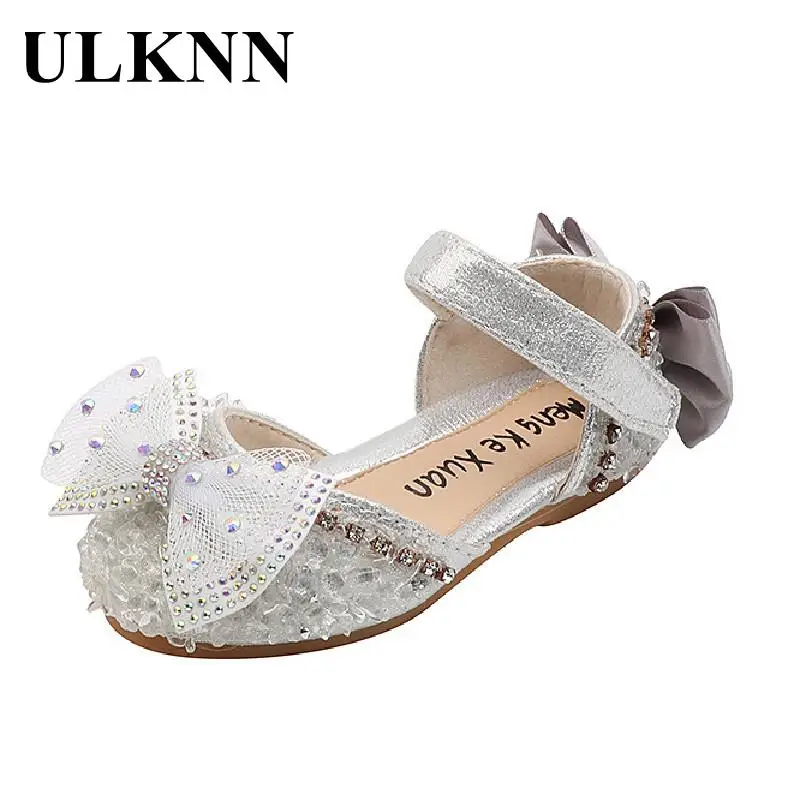 

Сандалии для девочек 2022 с бантом весенне-летние модные розовые сказочные детские сандалии принцессы для девочек детская обувь Серебристая ...