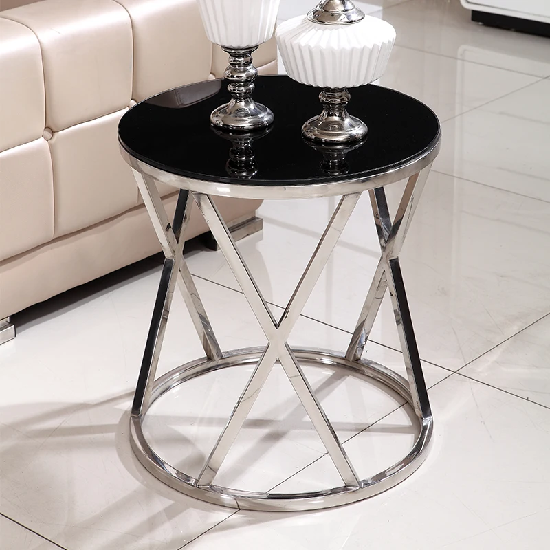 Угловой Столик для дивана из нержавеющей стали круглый журнальный столик