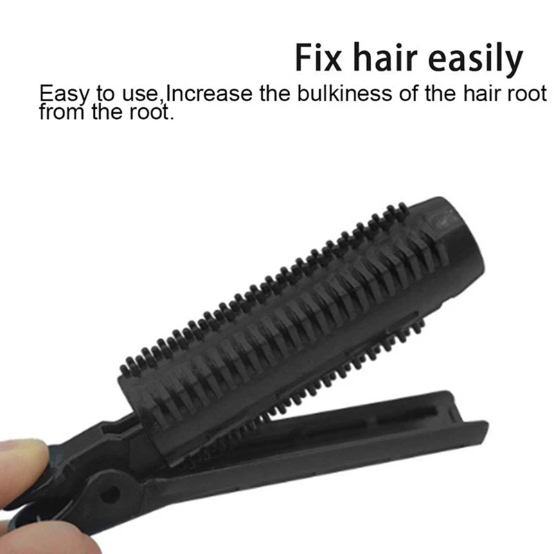 4Pcs Natural Fluffy Hair Clip Self-Grip Curling Iron Root Style Tool Black | Красота и здоровье