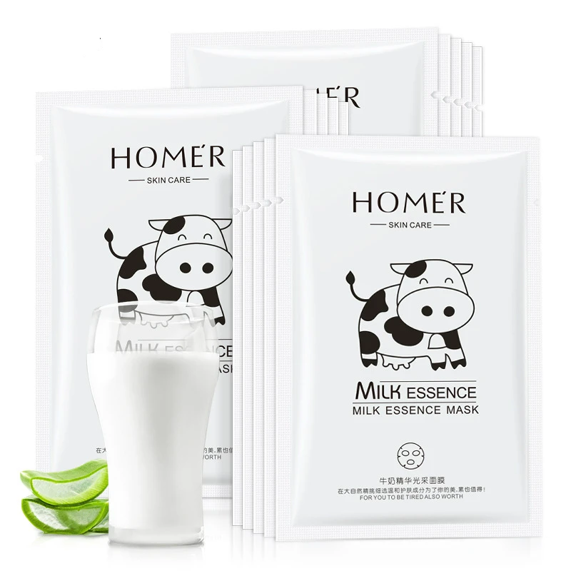 

3pieces Milk Essence Whitening Depth Replenishment Oil-control Moisturizing Facial Sheet facial Mask Brighten Skin Tony Moly
