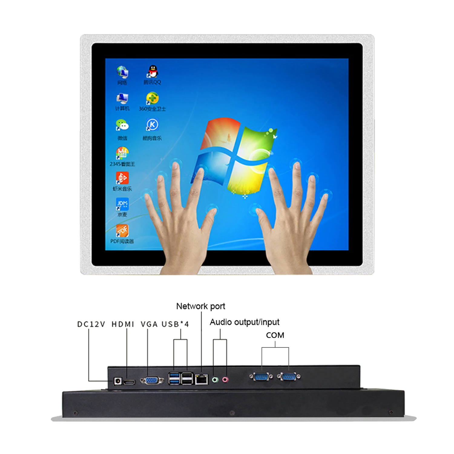 '10.4'' 15 inch 12'' Industrial Tablet Touch all-in-one pc with Capacitive Screen Embedded Windows 8G RAM 256G SSD Wifi Com'