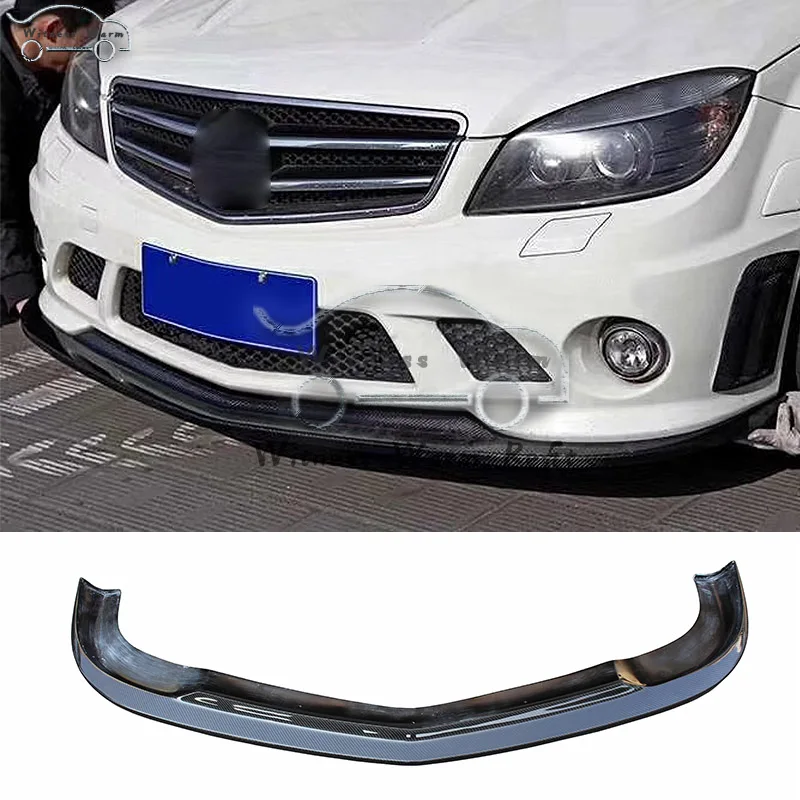 Передний бампер спойлер для Mercedes Benz C Class W204 C63 AMG C204 2007 2011 углеродное