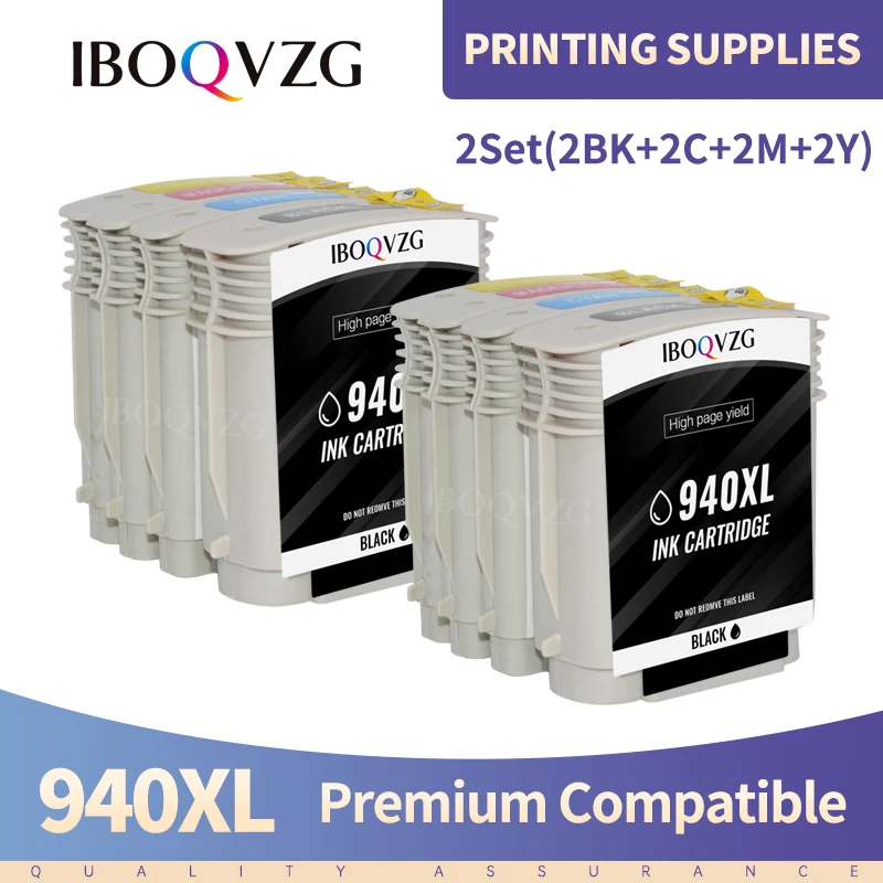 

IBOQVZG NEW 940XL Compatible Ink Cartridges With Chip 4X For HP940 printer For HP Officejet Pro 8000 8500 8500A Printers 940 XL