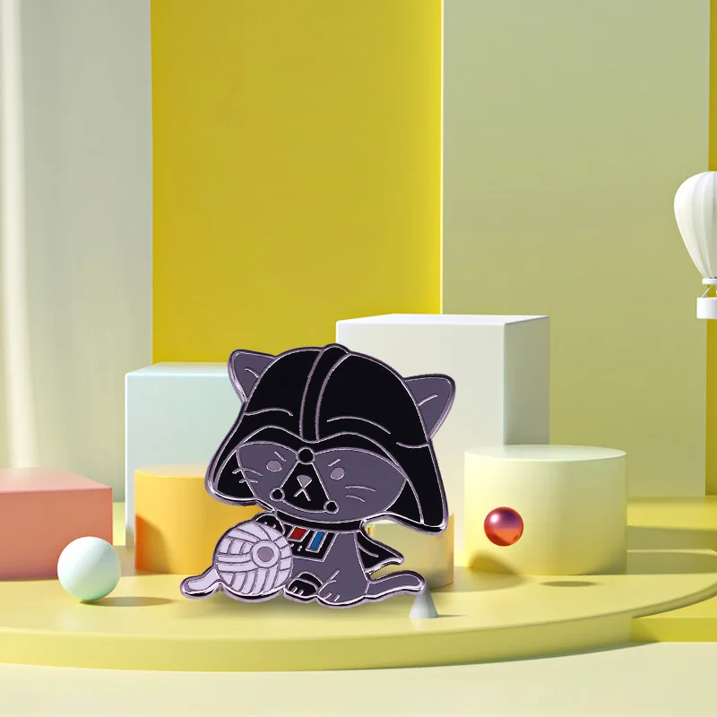 Значок в виде кошачьей пряжи с шариком забавная эмалированная заколка для