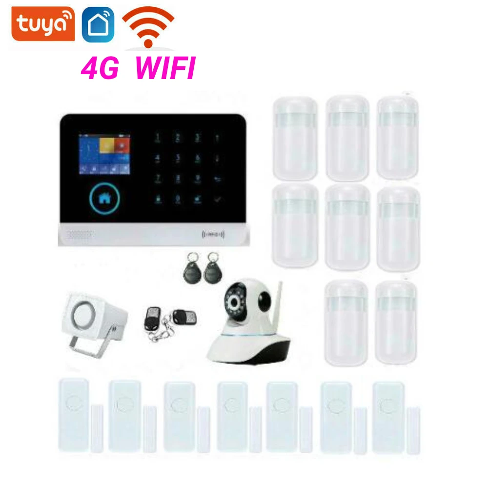 Tuya Smartlife с Wi-Fi Беспроводной Smart multi-язык RFID 4G сигнализации дома сети Камера GPRS Alarmes