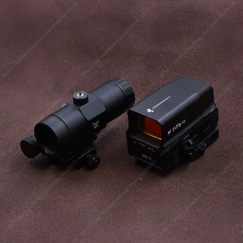 Тактический прицел 1х с красной точкой и лупой 3х линза Пикатинни боковое