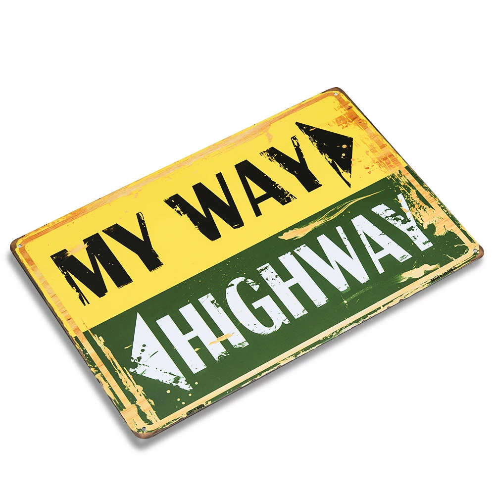 MY WAY Road Route 66 большая металлическая Оловянная табличка рустикальная настенная