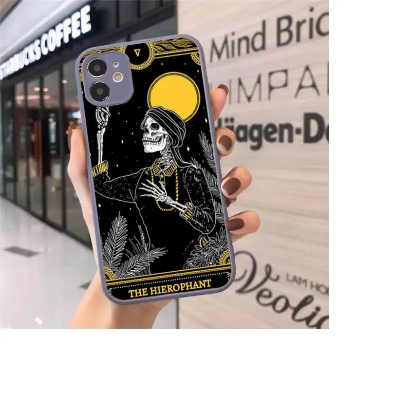 

Death Tarot Phone Case matte transparent For gray iPhone 7 8 x xs xr 11 12 pro plus max mini Funda Clear