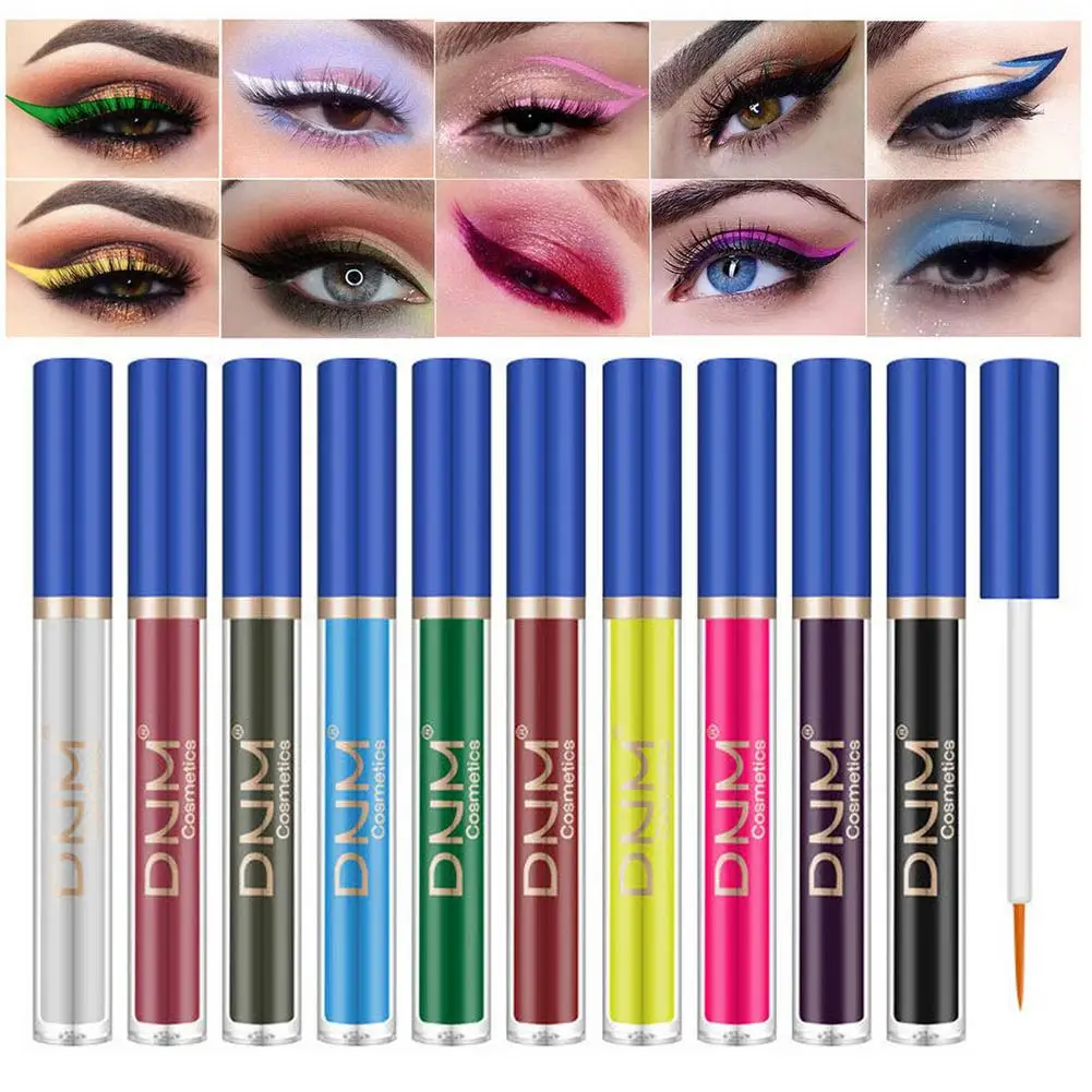 

1 шт., футболка с длинными, Длительное Действие, матовая Водонепроницаемый Жидкий блеск подводка для глаз тени для век макияж металлик каран...