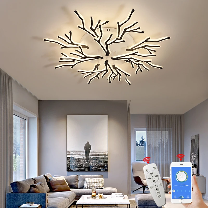 Candelabro led moderno Blanco/sala de estar negro para, dormitorio, restaurante, iluminación led, accesorios de iluminación para el hogar
