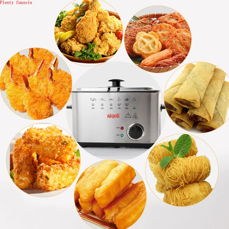 Электрическая Фритюрница из нержавеющей стали Бездымная многофункциональная