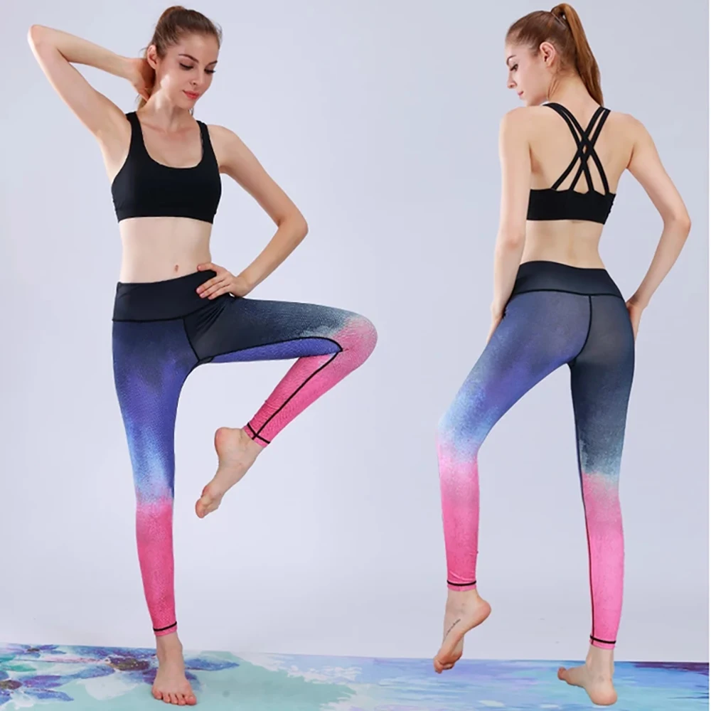 Женские компрессионные штаны для занятий спортом йогой и фитнесом бесшовные