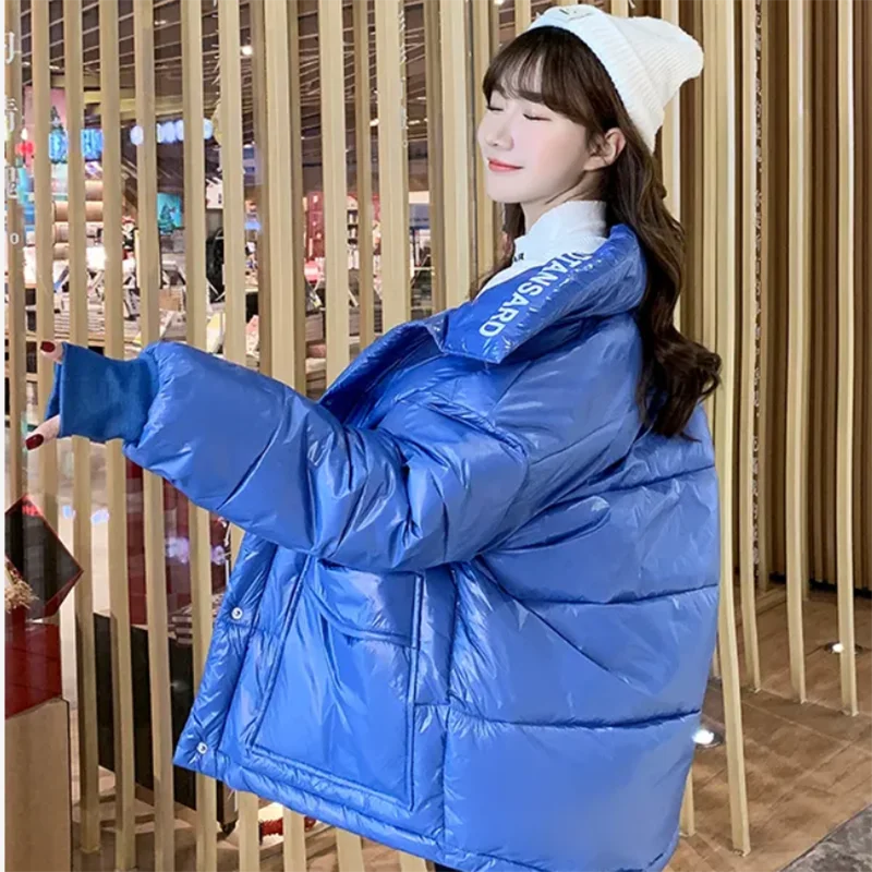 

Glossy down padded jacket women new style padded jacket women short lightweight cotton-padded jacket women loose winter coat
