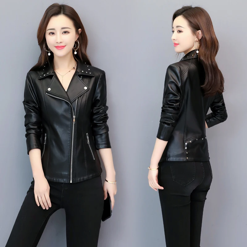 

Plus Size 3XL Women's Leather Jackets Female Leather Coat Woman Leather Jacket Women Coats Outerwear