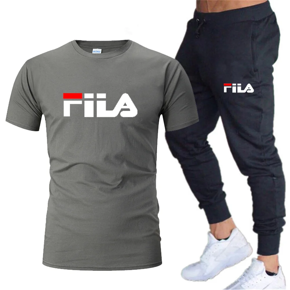 

Men's Casual men's sets Tracksuit summer men sets Two Piece Set T Shirt Brand Track Clothing Male Sweatsuit Sports Suits S-2XL