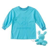 long sleeve oversized t shirts dress for girls kids spring clothes for baby girls with rabbit bag for free sweatshirt dress
