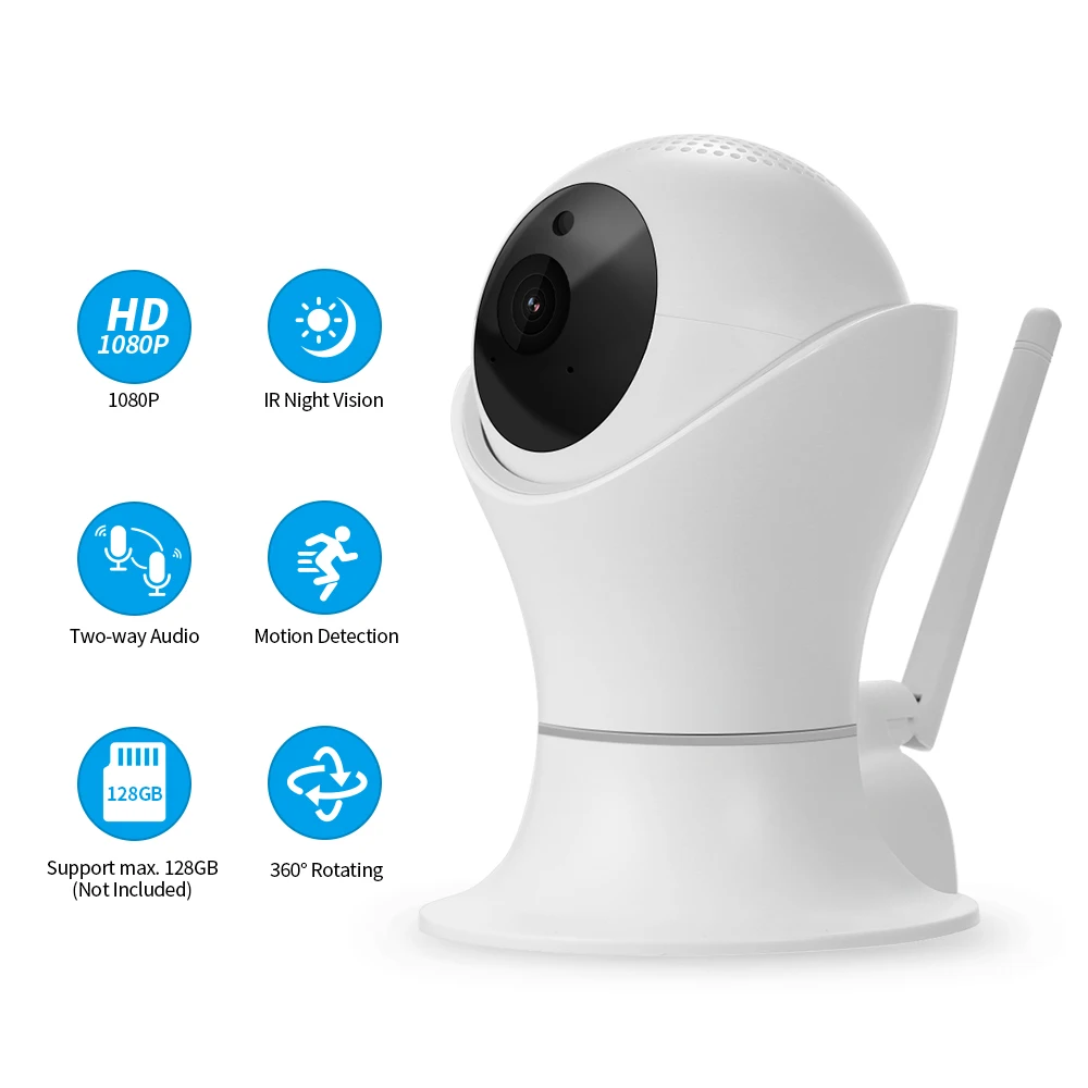Смарт PTZ IP Камера s 2MP Wi-Fi Крытый Беспроводной безопасности телефон Управление