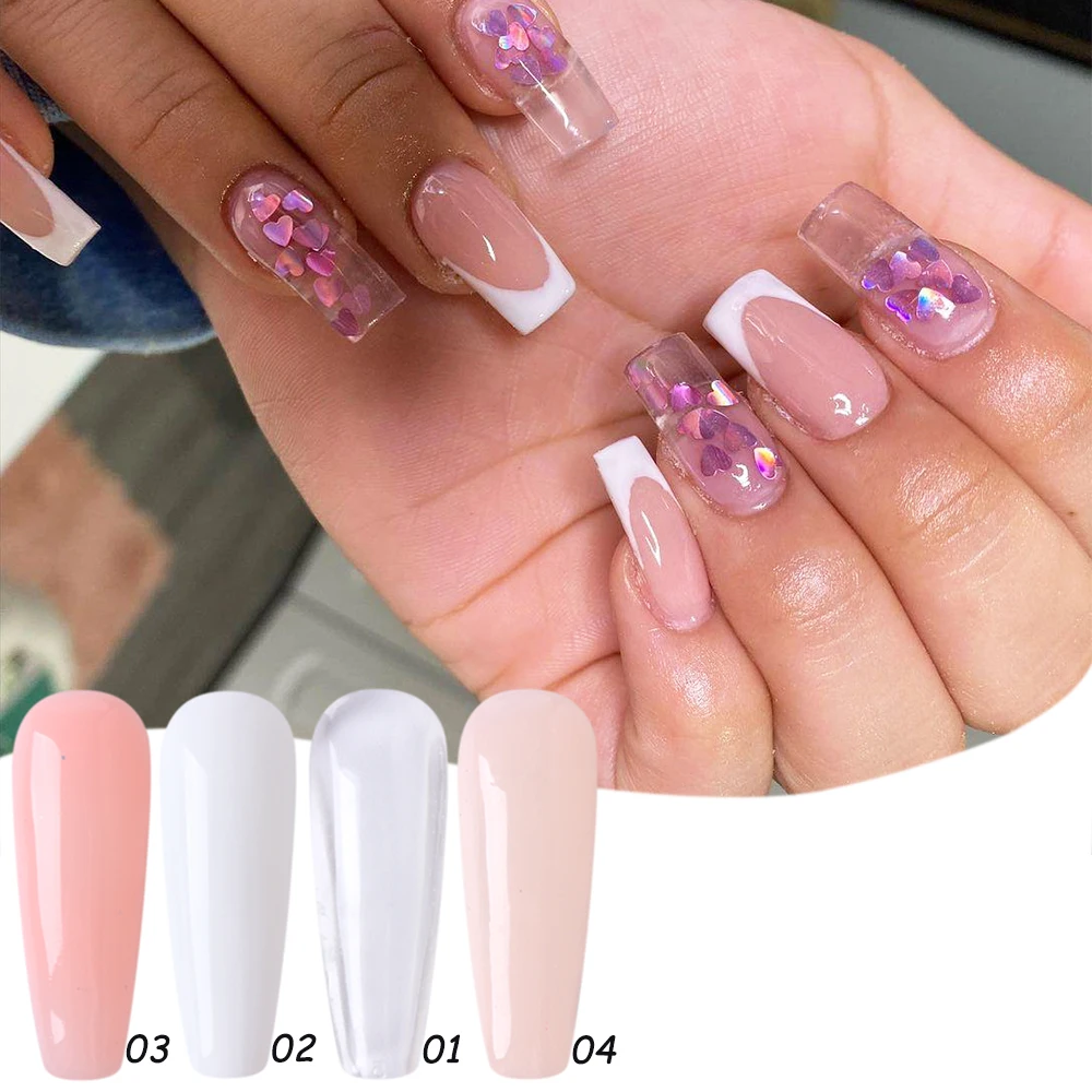 15 мл гель для наращивания ногтей полигель нюдовый розовый белый прозрачный УФ