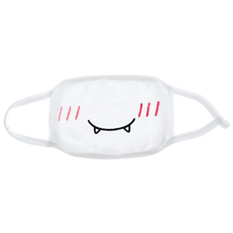 Fluorescent Yellow Fashion Expression Mouth Mask Anime Cotton Mouth Mask Unisex Mask Mouth-muffle Dustproof Respirator Cute Anti-Dust Mouth Covers - Color: Fluorescent Yellow