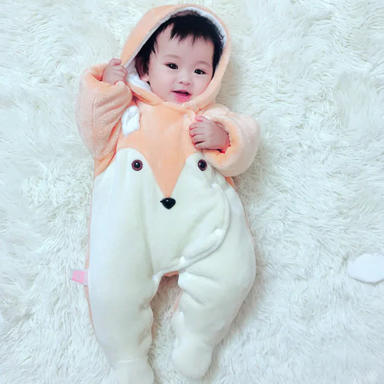

0~12 Month children clothing Baby Winter Snowsuit Red Fox Animal Sleep Bag Jumpsuit Newborn Romper Girl Boy cloth Toddler Coat
