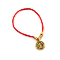 50pcs antique gold saint jesus benedict nursia patron medal cross alloy charms pendants bracelet for men ms jewelry gift c 85