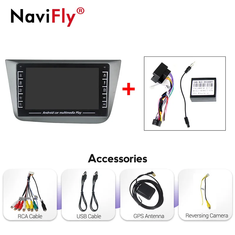 Автомобильный мультимедийный плеер NaviFly 1280*720 IPS Android радио с экраном для Seat Altea
