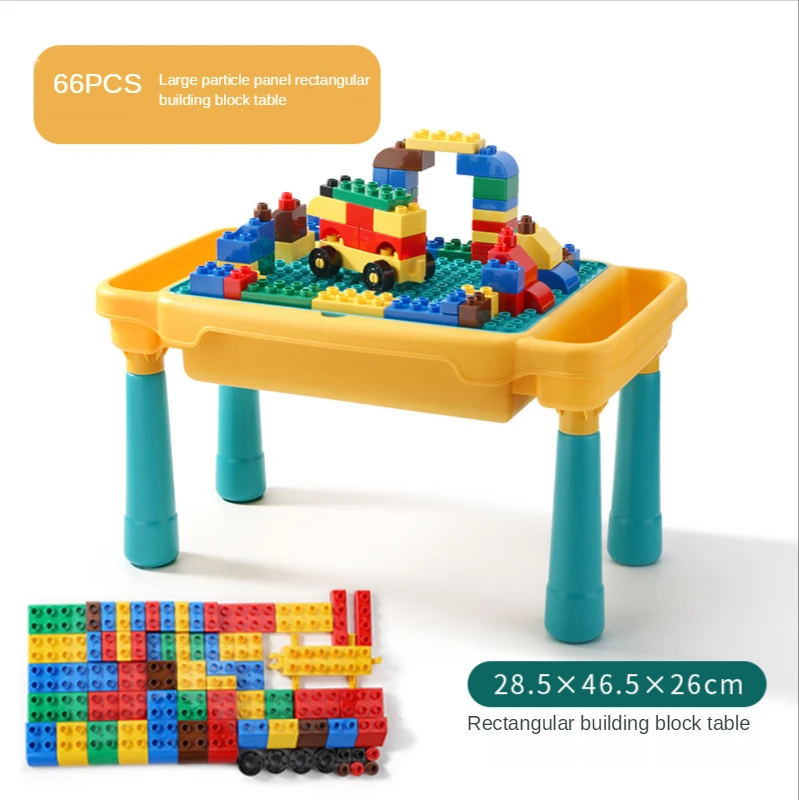 

Children's building block table, multi-functional assembled toys puzzle creative DIY big granule kindergarten learning table