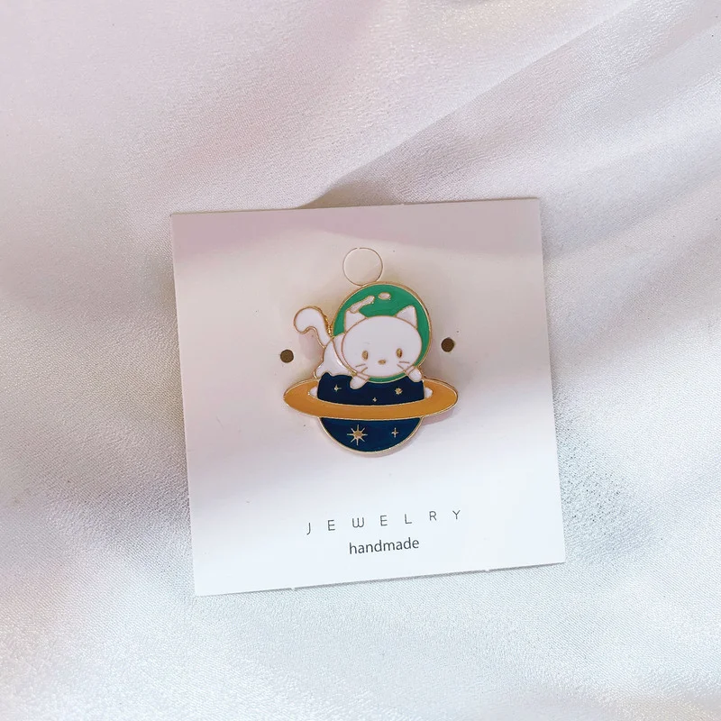 Эмалированные заколки в виде космоса кошек астронавтов Вселенной детской